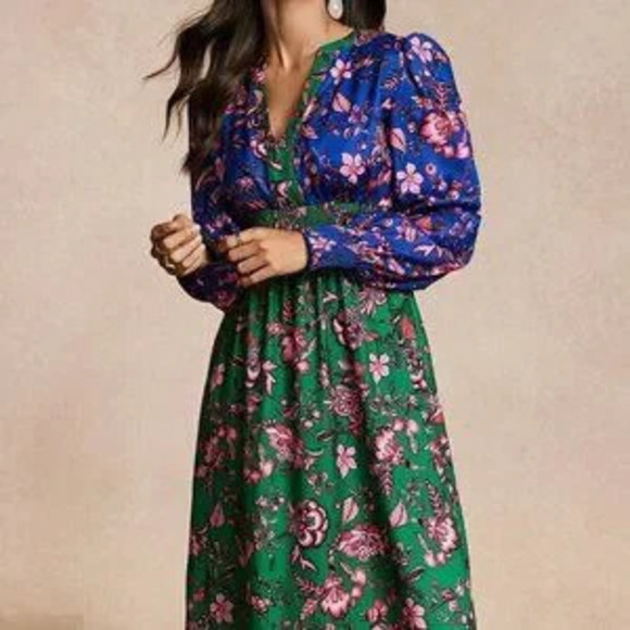 Dresses & Skirts - Multicolor Boho Women's Fitted Spliced Print Dress